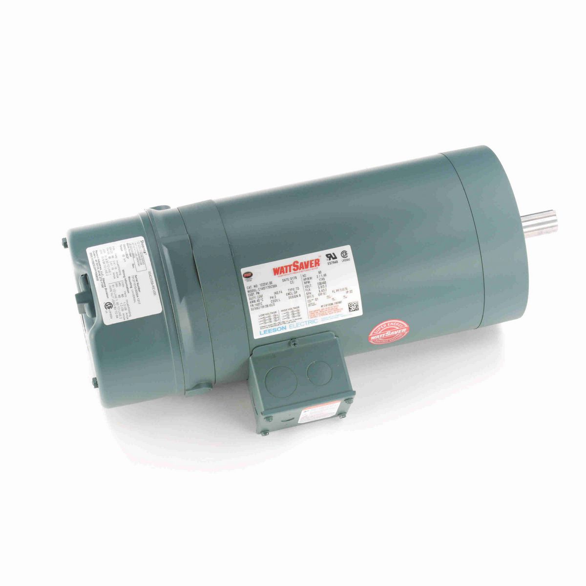 LEESON Brake Motor, 2 HP, 3 Ph, 60 Hz, 230/460 V, 1800 RPM, 145TC Frame, DP - 122241.00