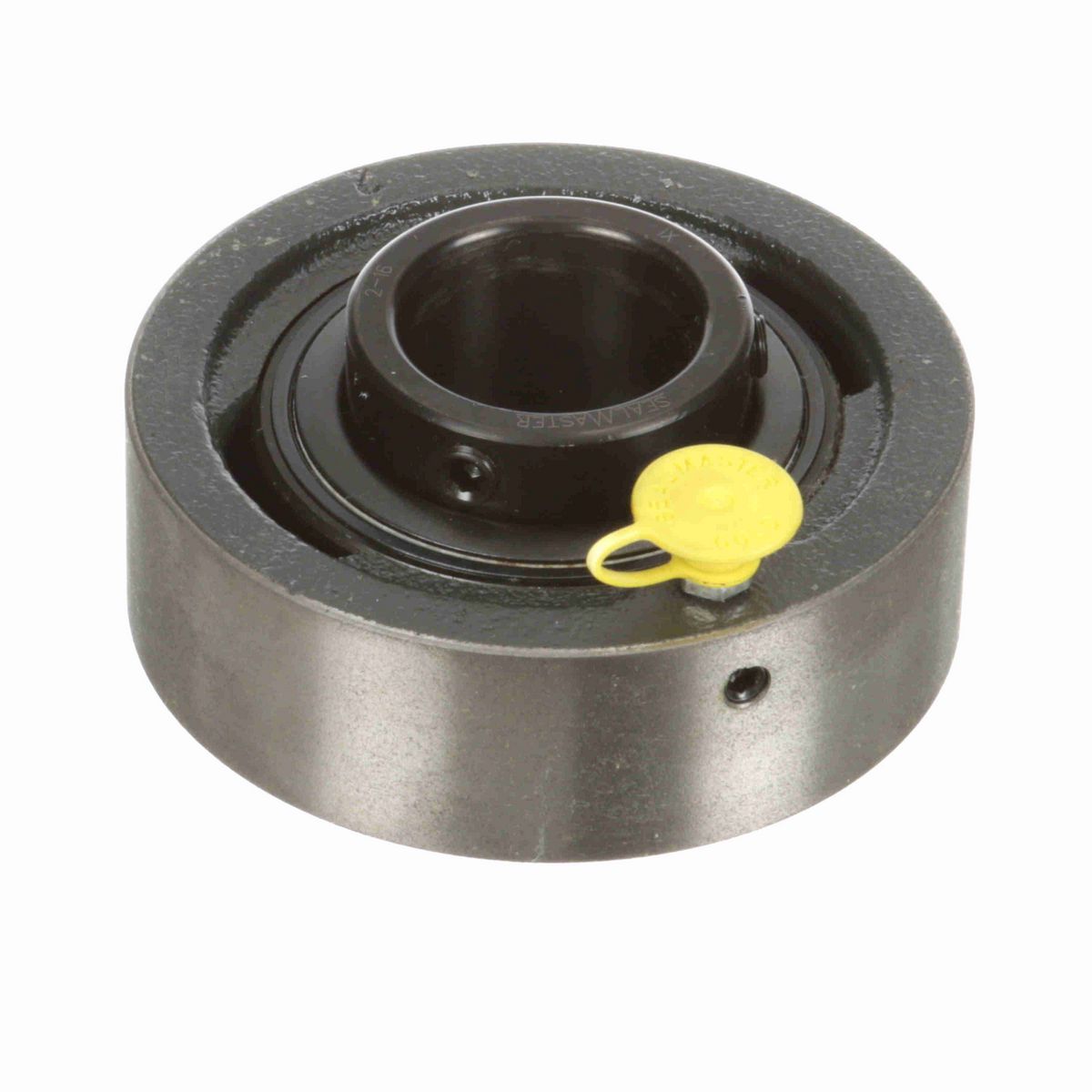 Sealmaster Mounted Cast Iron Cylindrical Cartridge Ball Bearing - 52100 Bearing Steel, Black Oxided - Setscrew Lock - SC-22