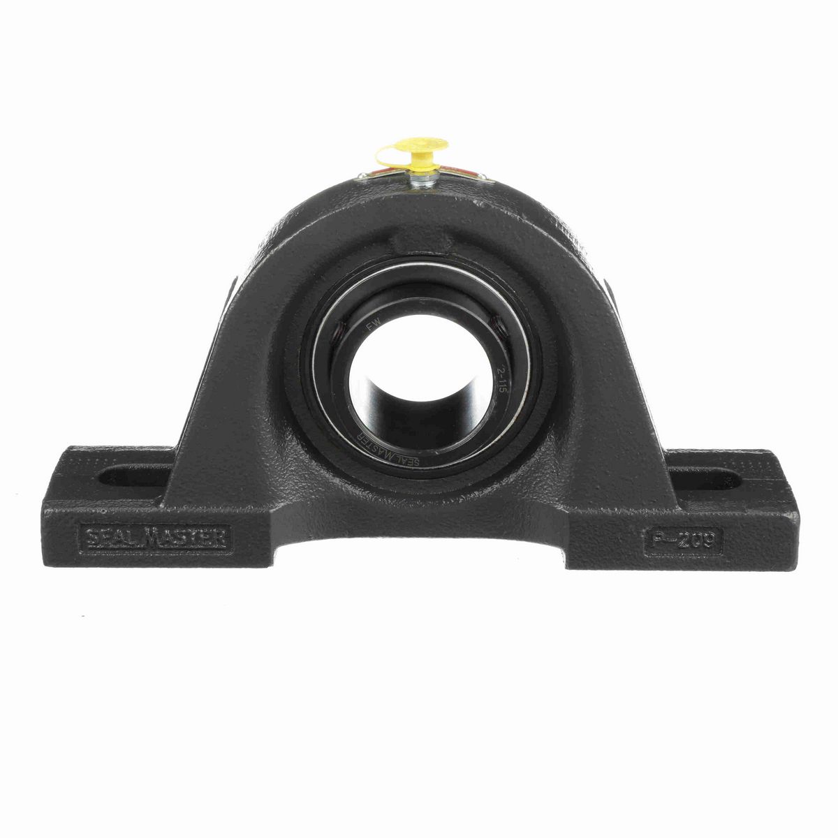 Sealmaster Mounted Cast Iron Two Bolt Pillow Block Ball Bearing - 52100 Bearing Steel, Black Oxided - Setscrew Lock - SP-31