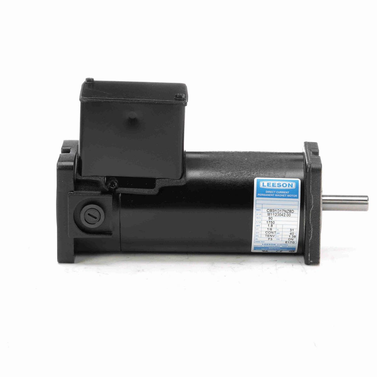 LEESON Sub-Fractional Motor, 0.17 HP, 90 V, 1750 RPM, 31 Frame, TENV - M1120042.00