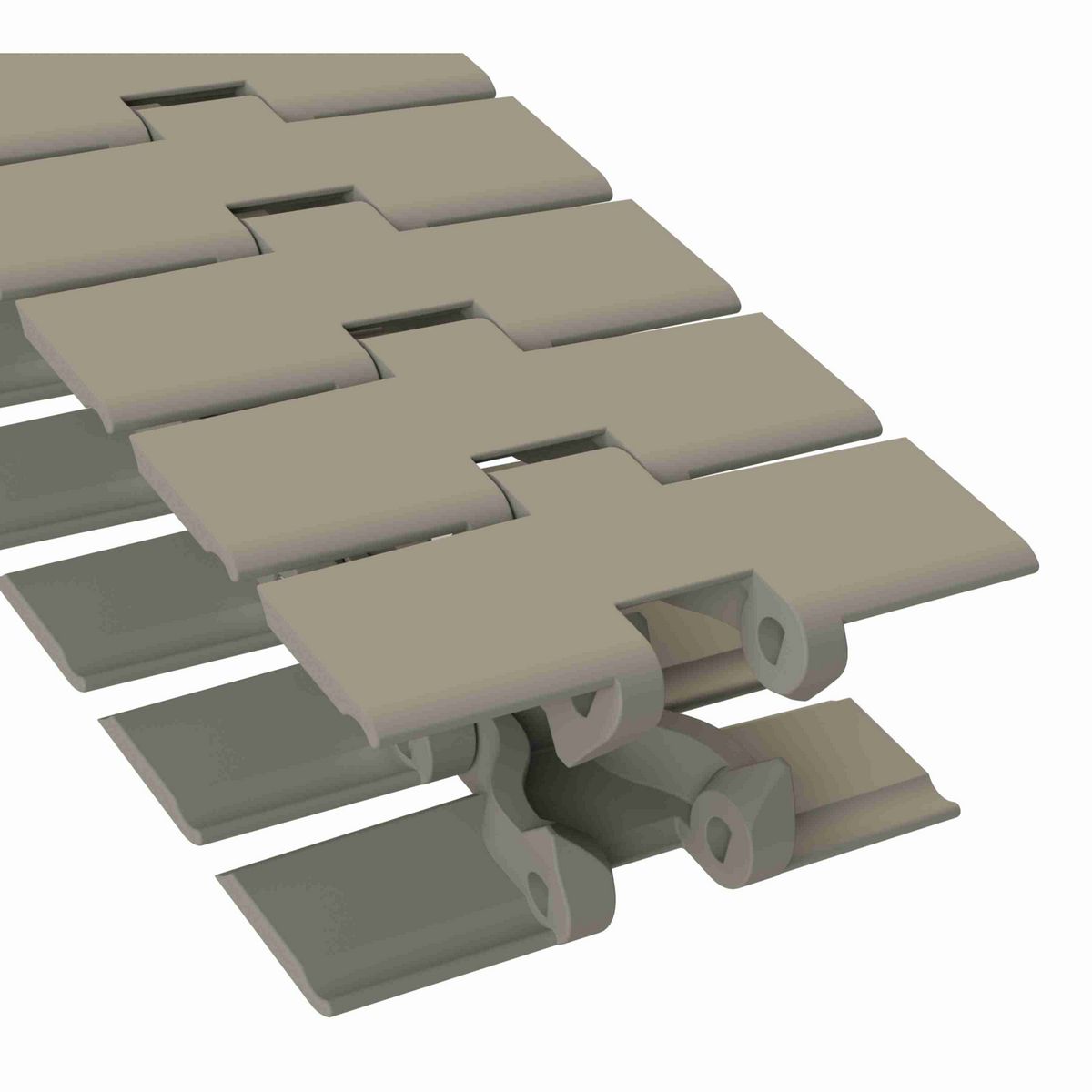 Rexnord 880B Side-flexing Solid Top, Material: Extreme Chemical Resistant (Grey), Width: 4.5in, Pitch: 1.5in - 81432162