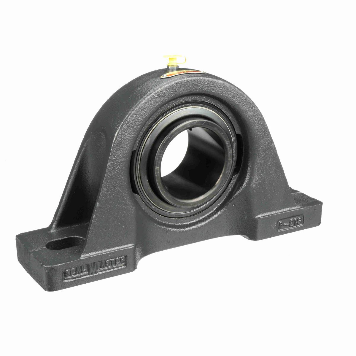 Sealmaster Mounted Cast Iron Two Bolt Pillow Block Ball Bearing - 52100 Bearing Steel, Black Oxided - Setscrew Lock - SP-47