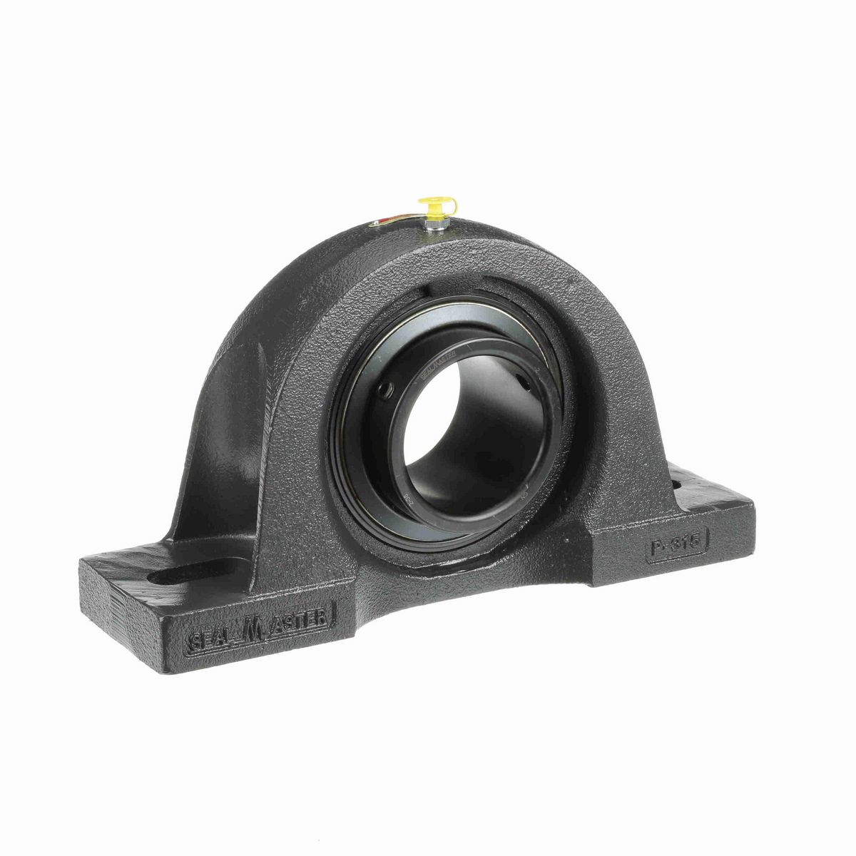 Sealmaster Mounted Cast Iron Two Bolt Pillow Block Ball Bearing - 52100 Bearing Steel, Black Oxided - Setscrew Lock - MP-56