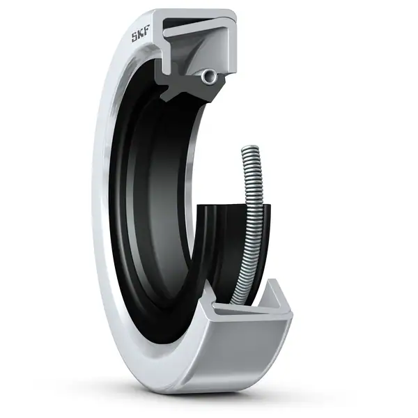 Манжетное уплотнение с двойным металлическим корпусом, однокромочным уплотнением и вспомогательной контактной кромкой, для жидкой или пластичной смазки, метрические размеры SKF 16121