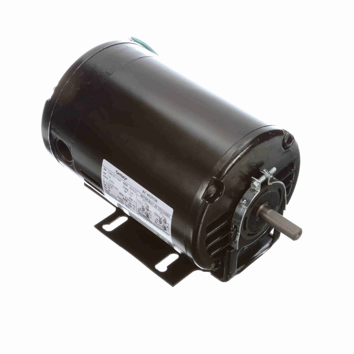 Century Fan and Blower Motor, 1/2 HP, 1 Ph, 60 Hz, 115/208-230 V, 3600 RPM, 48 Frame, ODP - BF1052