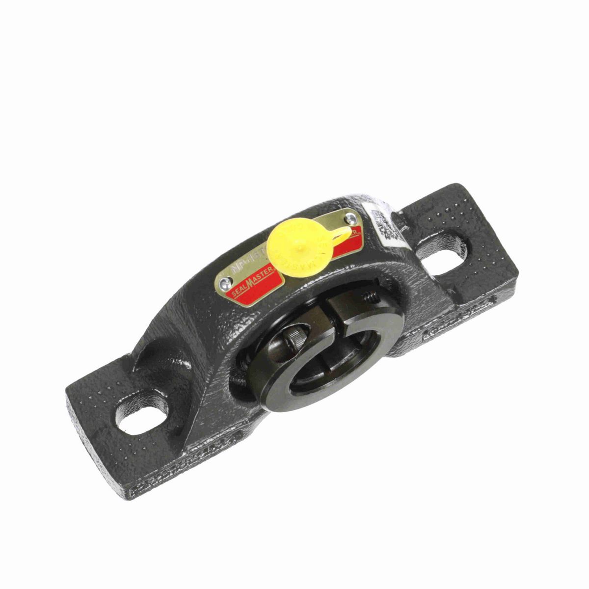 Sealmaster Mounted Cast Iron Two Bolt Pillow Block Ball Bearing - 52100 Bearing Steel, Black Oxided - Concentric Lock - NP-16TC