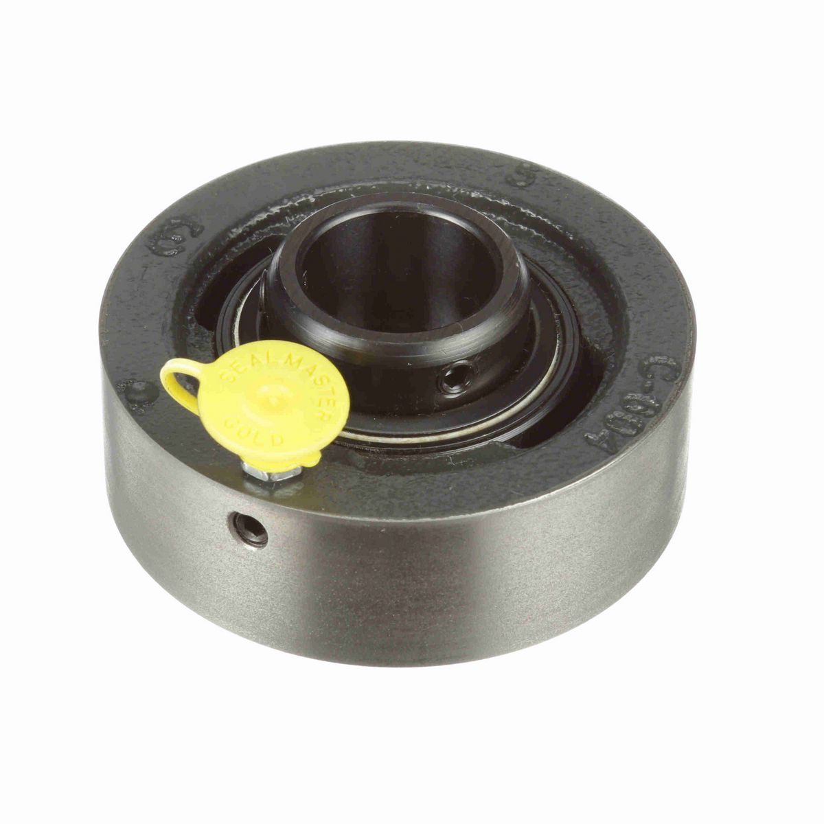 Sealmaster Mounted Cast Iron Cylindrical Cartridge Ball Bearing - 52100 Bearing Steel, Black Oxided - Setscrew Lock - High Temperature - SC-16 HT