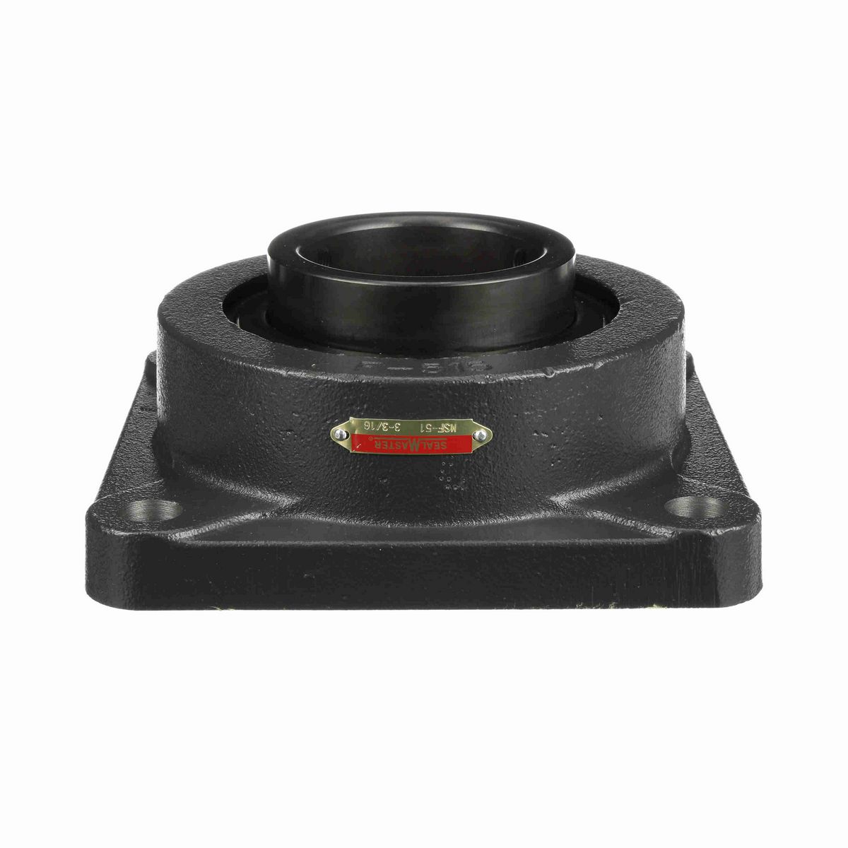 Sealmaster Mounted Cast Iron Four Bolt Flange Ball Bearing - 52100 Bearing Steel, Black Oxided - Setscrew Lock - MSF-51