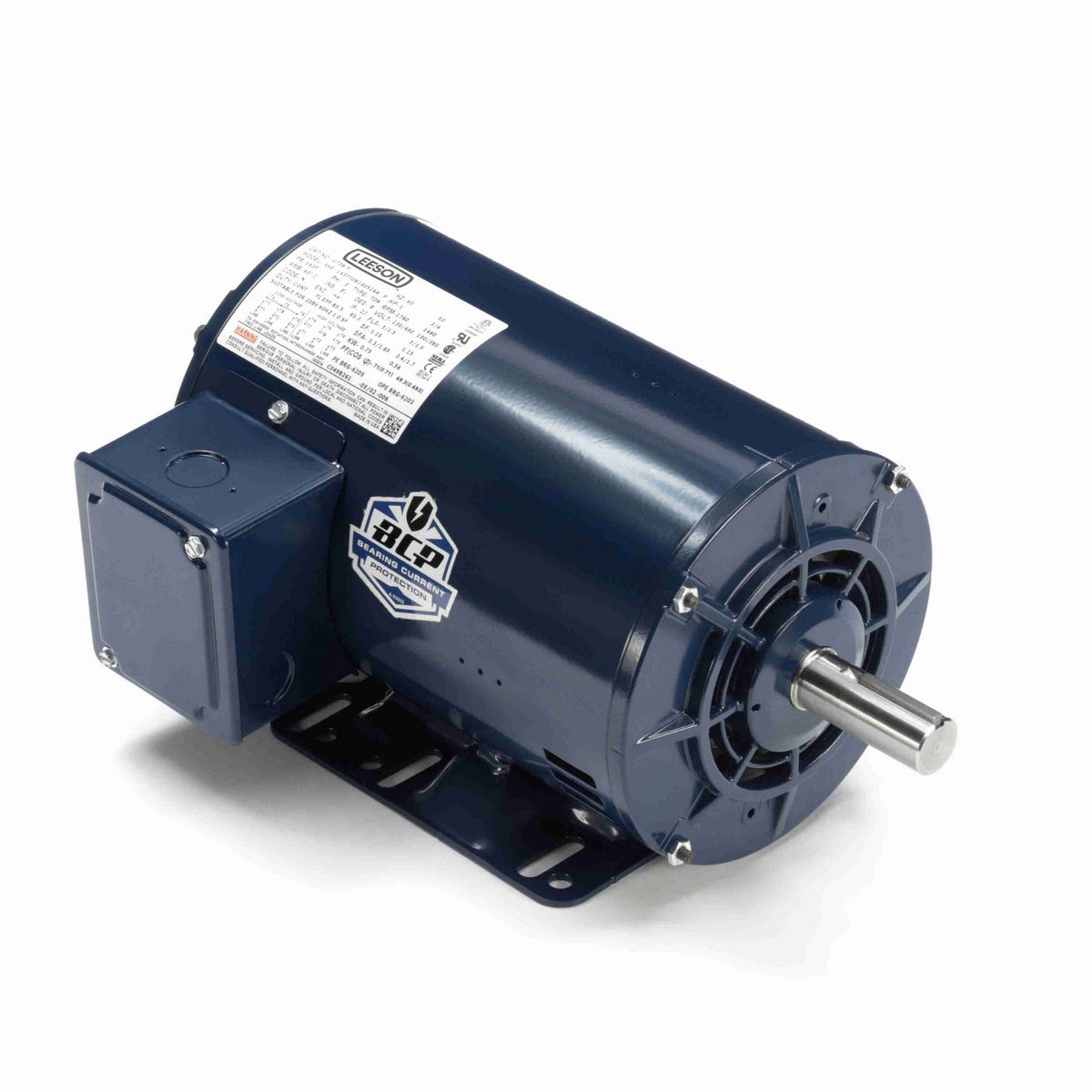 LEESON General Purpose Motor, 1 & 0.75 HP, 3 Ph, 60 & 50 Hz, 230/460 & 190/380 V, 1800 & 1500 RPM, 143T Frame, DP - U758-P
