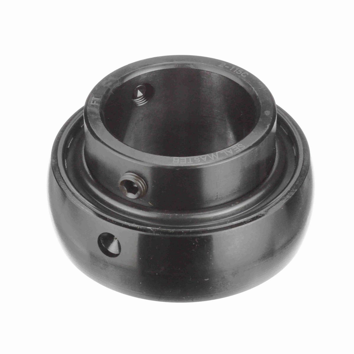 Sealmaster Mounted Insert Only Ball Bearing - 52100 Bearing Steel, Black Oxided - Setscrew Lock - 2-115C