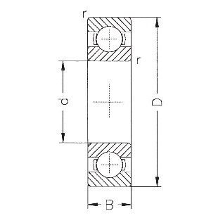 Радиальный шарикоподшипник ASK 6208-RS [500597]