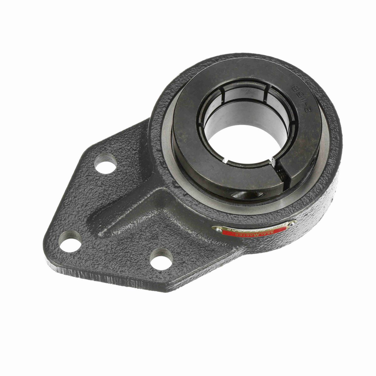 Sealmaster Mounted Cast Iron Three Bolt Flange Bracket Ball Bearing - 52100 Bearing Steel, Black Oxided - Concentric Lock - FBMH-31T