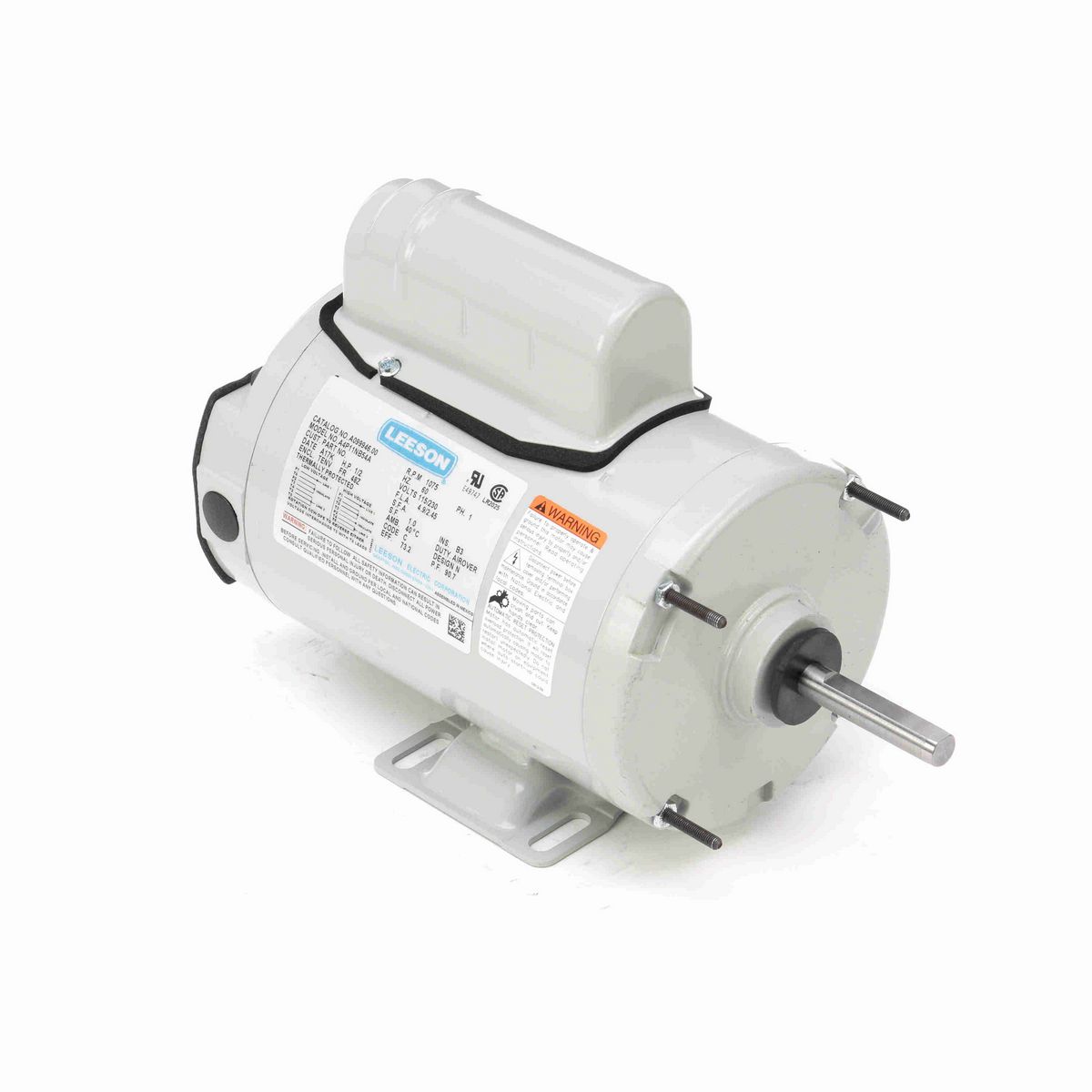 LEESON Agricultural Motor, 0.50 HP, 1 Ph, 60 Hz, 115/230 V, 1200 RPM, 48Z Frame, TEAO - A099946.00