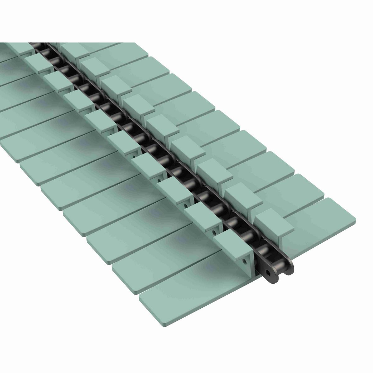 Rexnord 1873TAB Side-flexing Solid Top, Material: Heat Stabilized (Green), Width: 7.5in, Pitch: 1.5in - 81418855