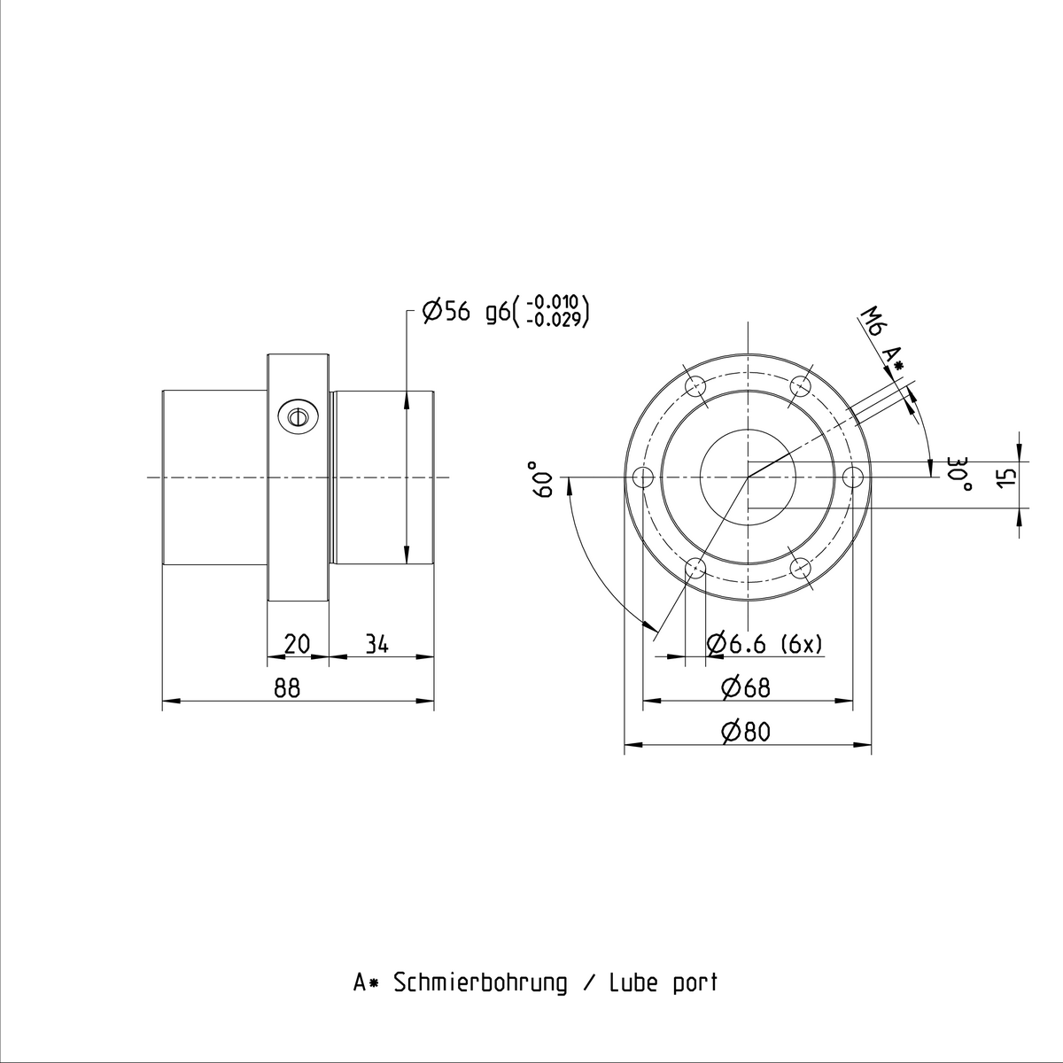Одинарная гайка с фланцем Bosch Rexroth FEM-E-S 32X32RX3,969-2 [R151239013]