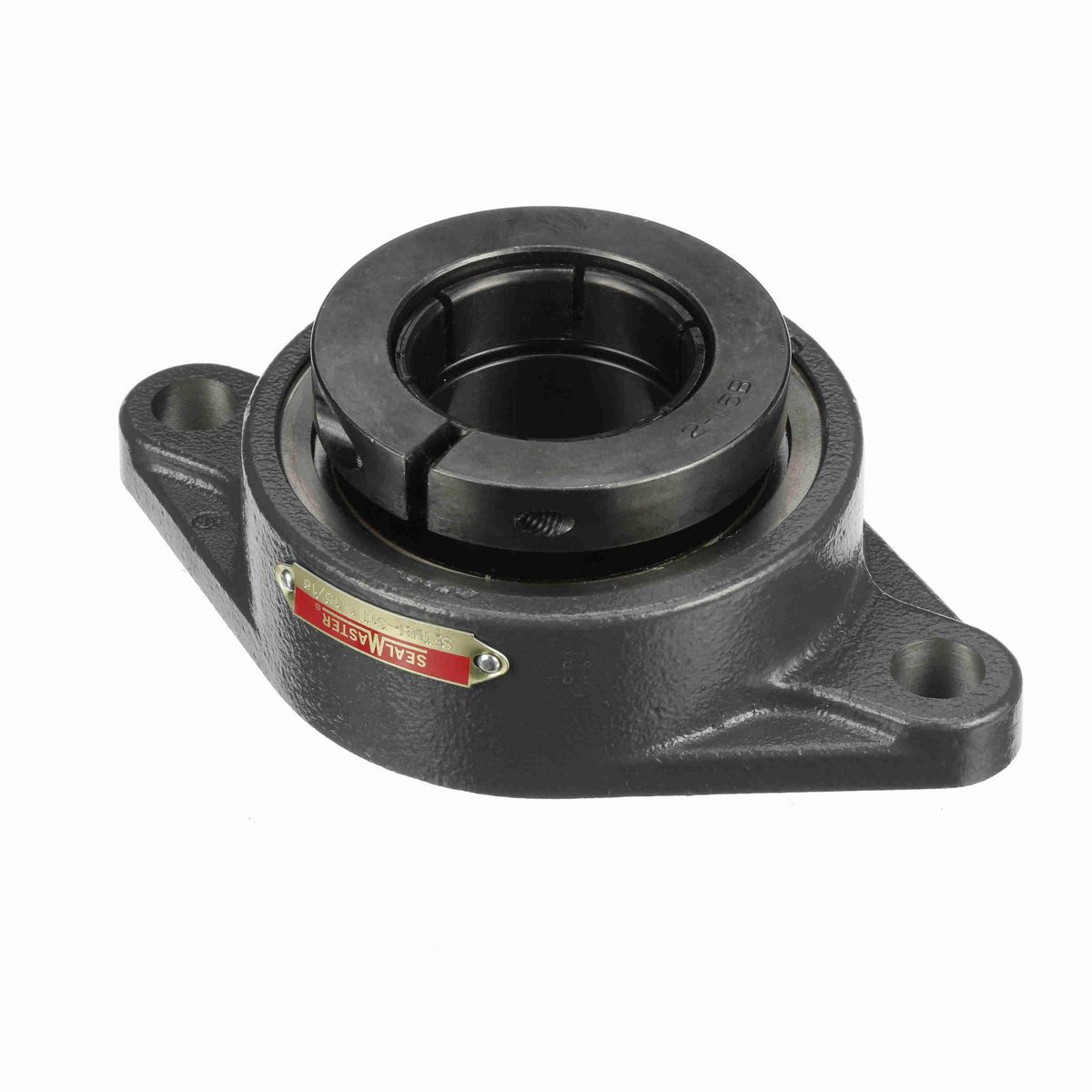 Sealmaster Mounted Cast Iron Two Bolt Flange Ball Bearing - 52100 Bearing Steel, Black Oxided - Concentric Lock - SFTMH-31T