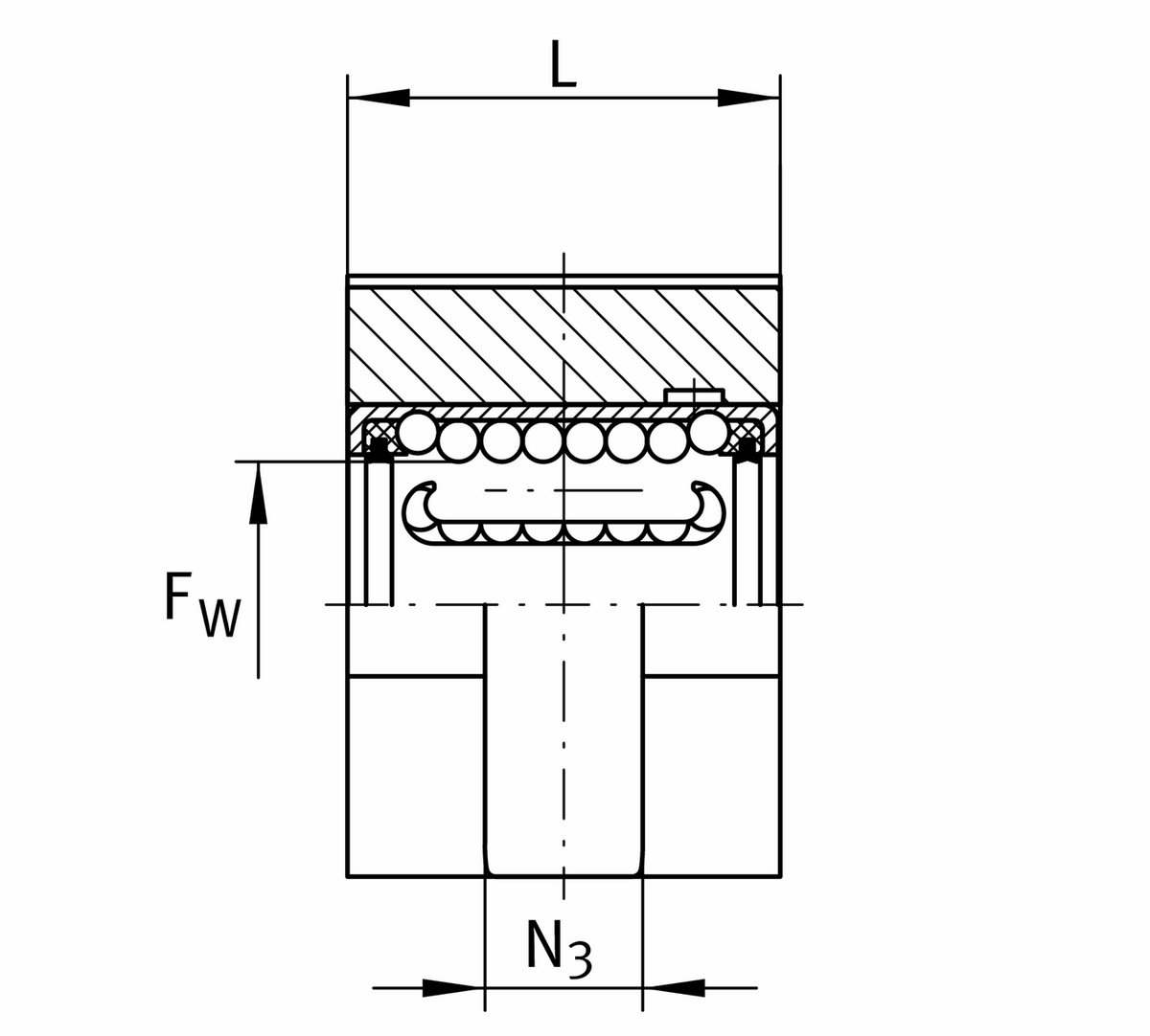 Узел с шарикоподшипником для линейного перемещения INA KGHK25-B-PP-AS