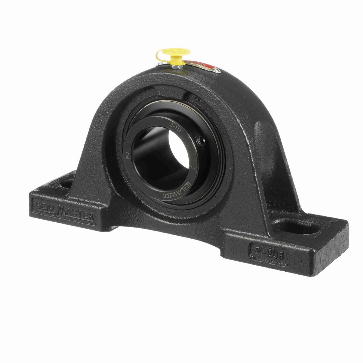 Sealmaster Mounted Cast Iron Two Bolt Pillow Block Ball Bearing - 52100 Bearing Steel, Black Oxided - Setscrew Lock - SP-27