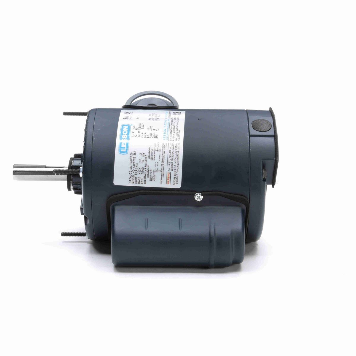 LEESON Pedestal Fan Motor, 0.50 HP, 1 Ph, 60 Hz, 115/230 V, 1800 RPM, 48YZ Frame, TEAO - 103720.00