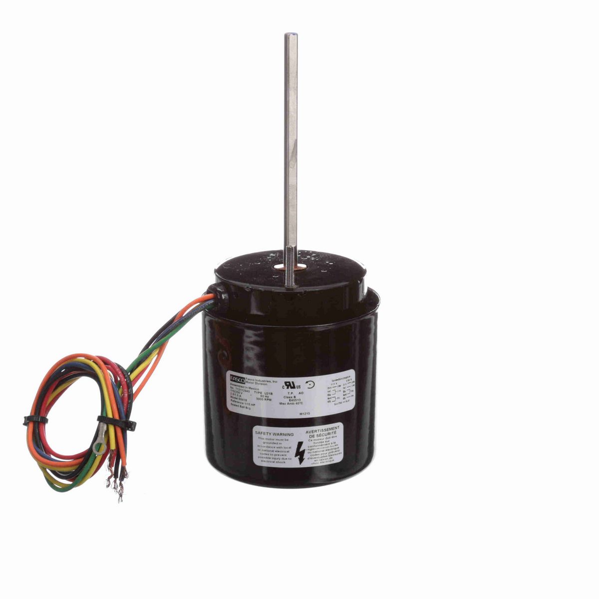 FASCO Ventilation Motor, 1/15 HP, 1 Ph, 60 Hz, 115/230 V, 3000 RPM, 1 Speed, 3.3" Diameter, TEFC - D0418