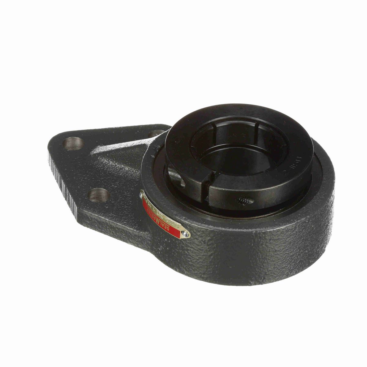 Sealmaster Mounted Cast Iron Three Bolt Flange Bracket Ball Bearing - 52100 Bearing Steel, Black Oxided - Concentric Lock - FBMH-31T