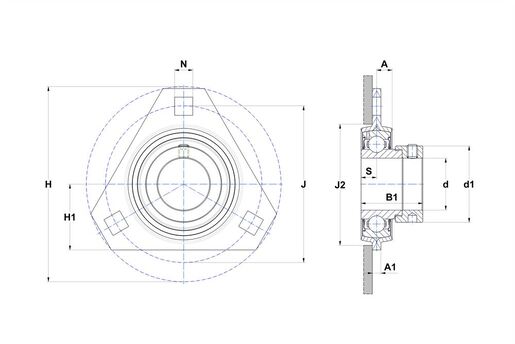 Фланцевый подшипниковый узел SNR ESPFT207T04