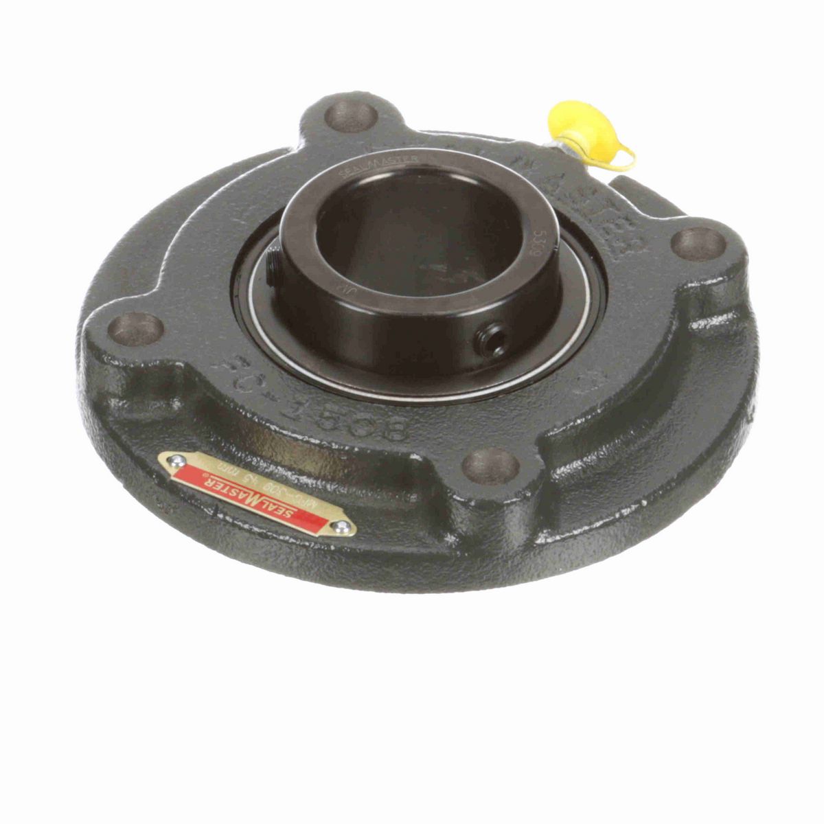 Sealmaster Mounted Cast Iron Flange Cartridge Ball Bearing - 52100 Bearing Steel, Black Oxided - Setscrew Lock - MFC-309