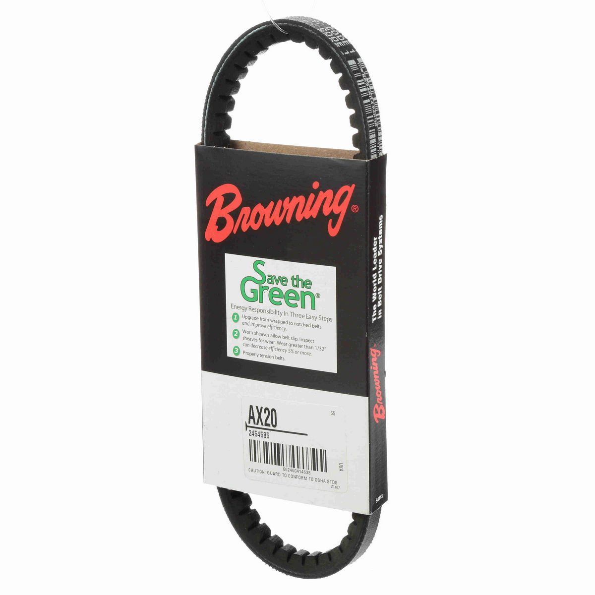 Browning EPDM Notched Belt 98% Efficient - AX20