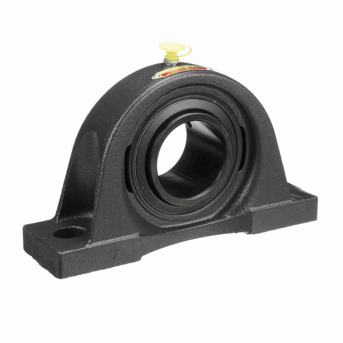 Sealmaster Mounted Cast Iron Two Bolt Pillow Block Ball Bearing - 52100 Bearing Steel, Black Oxided - Setscrew Lock - NP-35