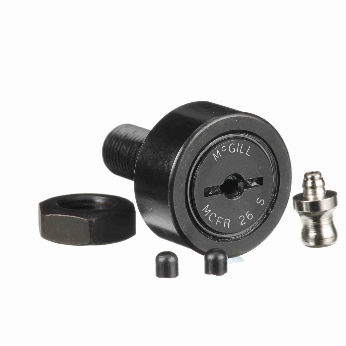 Опорный ролик с цапфой McGill CAMROL MCFR 26 S, бочкообразный, с уплотнением, со шлицем под отвёртку, метрический