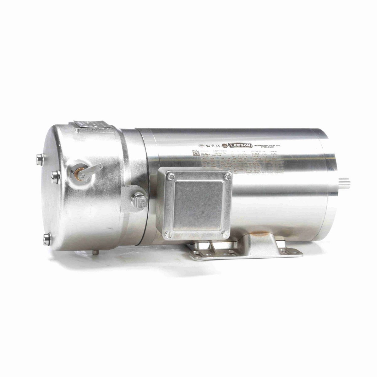LEESON Premium Duck™ Brake Motor, 1 & 0.75 HP, 3 Ph, 60 & 50 Hz, 230/460 & 190/380 V, 1800 & 1500 RPM, 56HC Frame, TENV - 119785.00