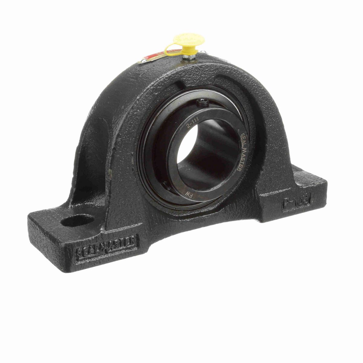 Sealmaster Mounted Cast Iron Two Bolt Pillow Block Ball Bearing - 52100 Bearing Steel, Black Oxided - Setscrew Lock - NP-27