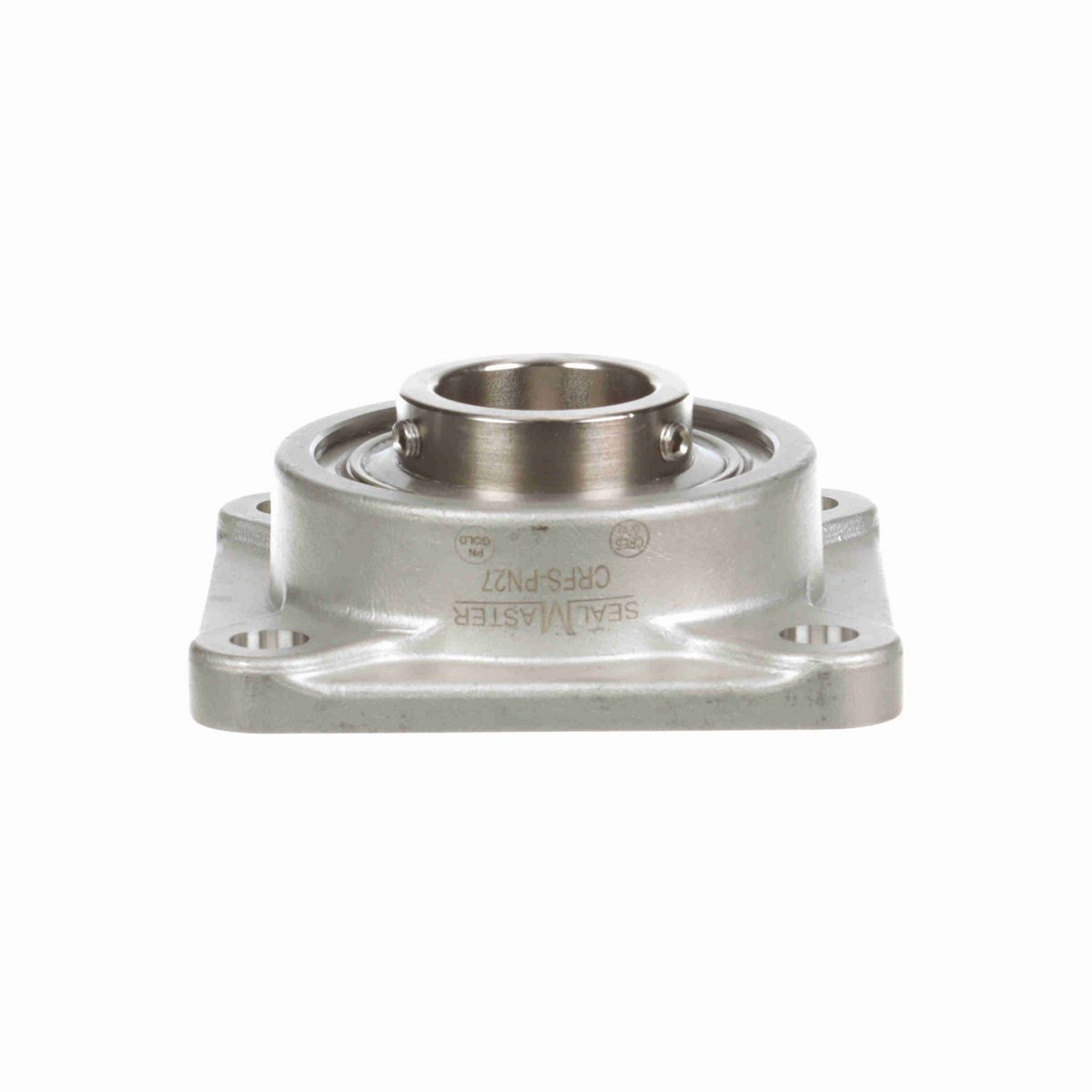 Sealmaster Mounted Stainless Steel Four Bolt Flange Ball Bearing - 52100 Bearing Steel, Phosphorus Nickel Coated - Setscrew Lock - Corrosion Resistant - CRFS-PN27
