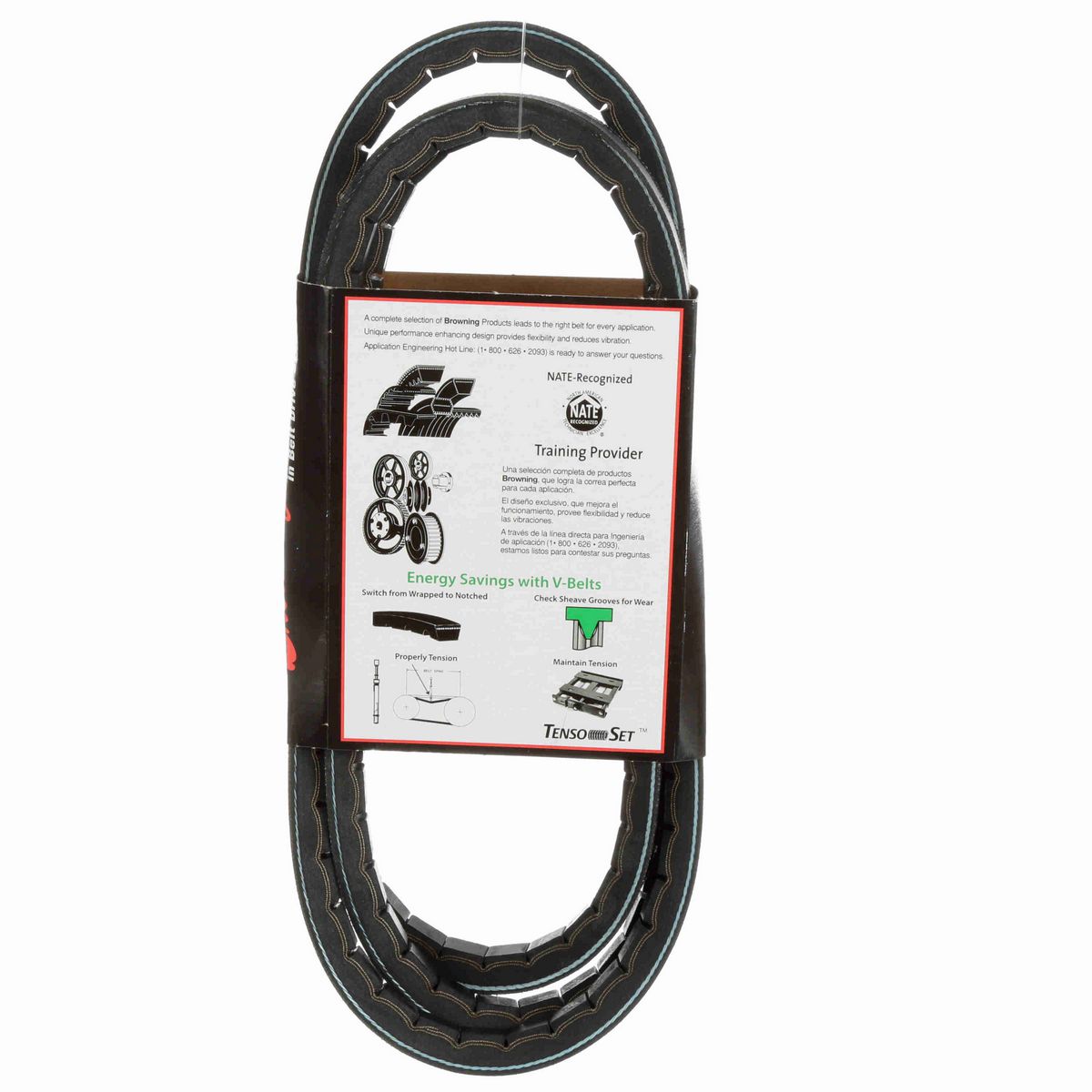 Browning EPDM Notched Belt 98% Efficient - 5VX900