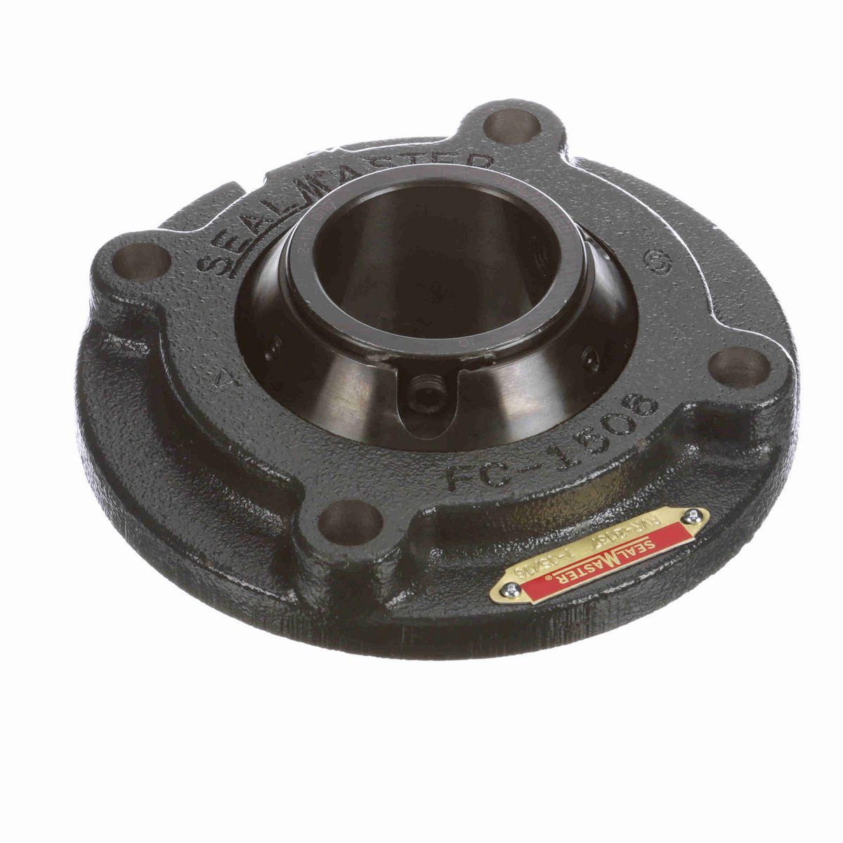 Sealmaster Mounted Cast Iron Flange Cartridge Ball Bearing - 52100 Bearing Steel, Black Oxided - Setscrew Lock - PVR-2137