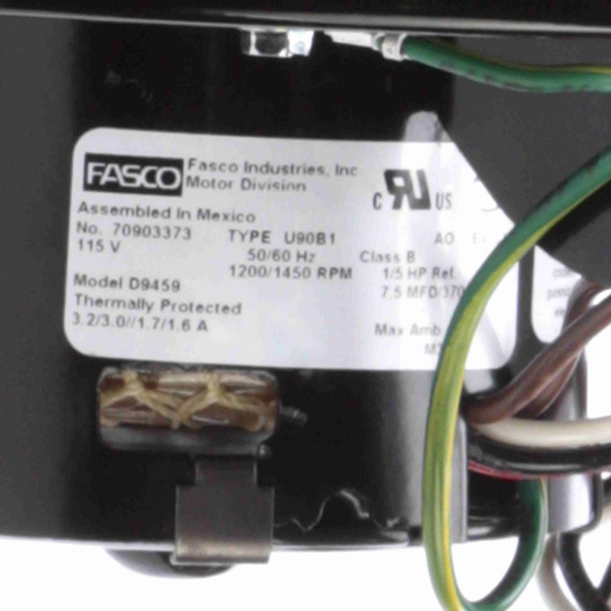 FASCO Rectangular Outlet Permanent Split Capacitor Centrifugal Blower, 115 Volts, Flange: Yes - D9459