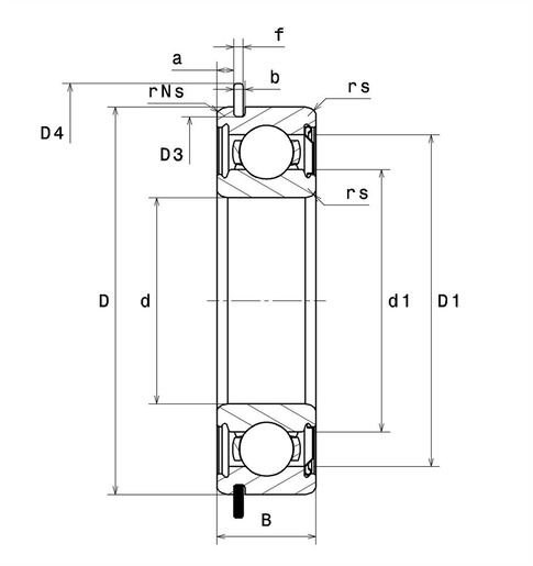 Однорядный шарикоподшипник NTN 6312ZNR