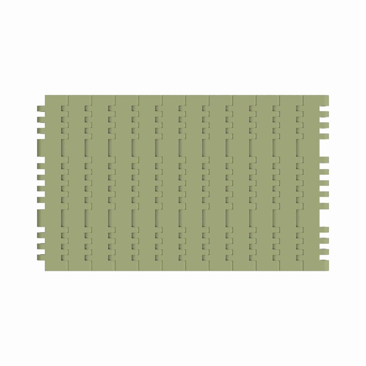 Rexnord 7705 Straight Running Solid Top, Material: Green Abrasion Resistant Polyamide, Width: 7.5in, Pitch: 1in - 81430041