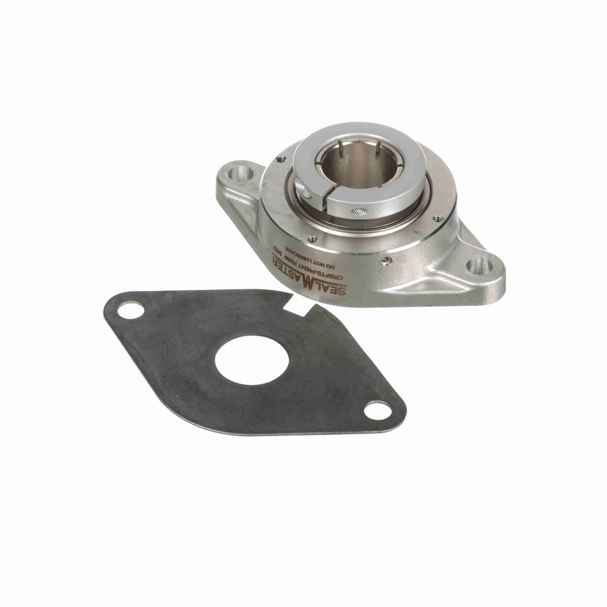 Sealmaster Mounted Stainless Steel Two Bolt Flange Ball Bearing - 52100 Bearing Steel, Phosphorus Nickel Coated - Concentric Lock - Corrosion Resistant - Reduced Maintenance - Lubed for Life - CRBFTS-PN24T RMW