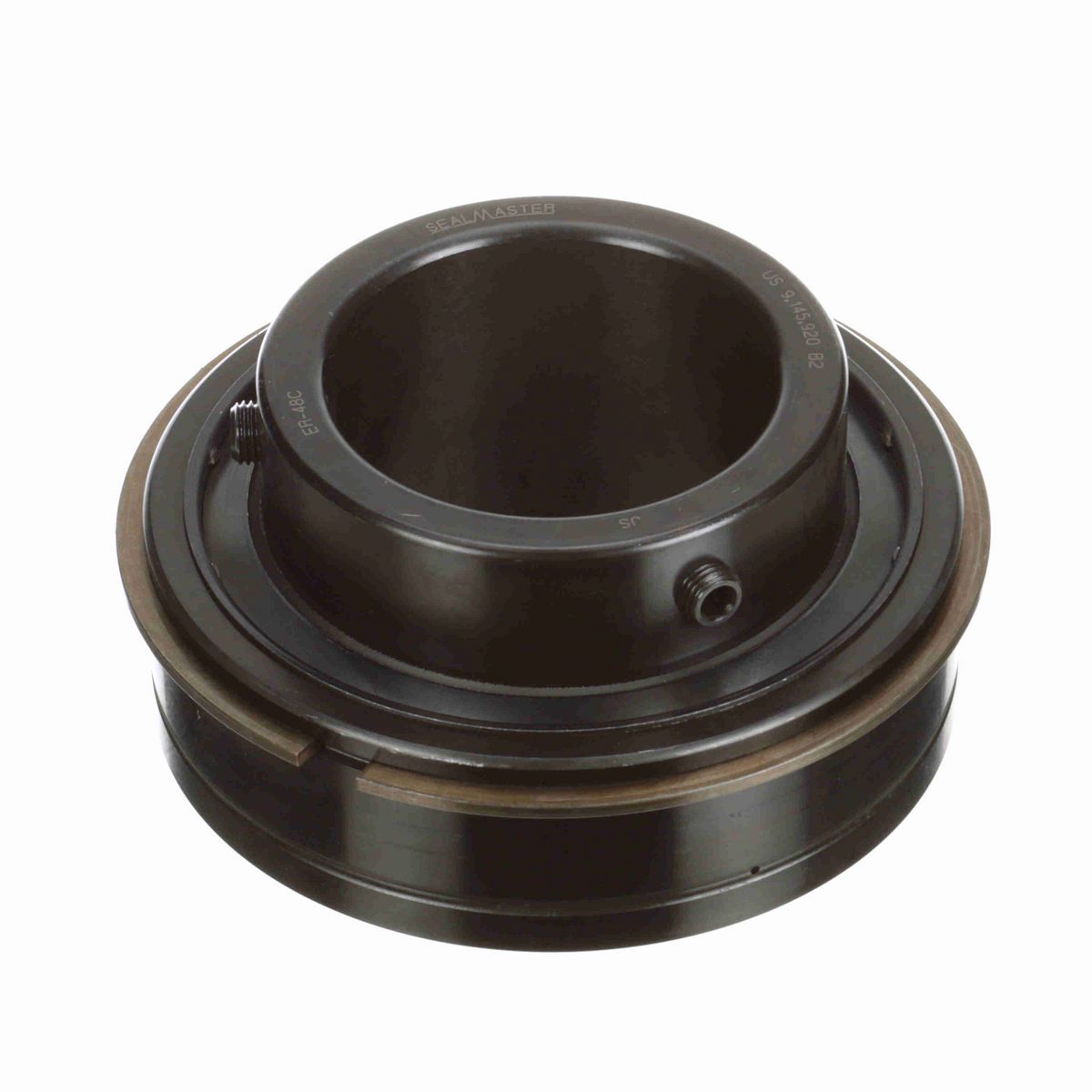 Sealmaster Mounted Insert Only Ball Bearing - 52100 Bearing Steel, Black Oxided - Setscrew Lock - ER-48C