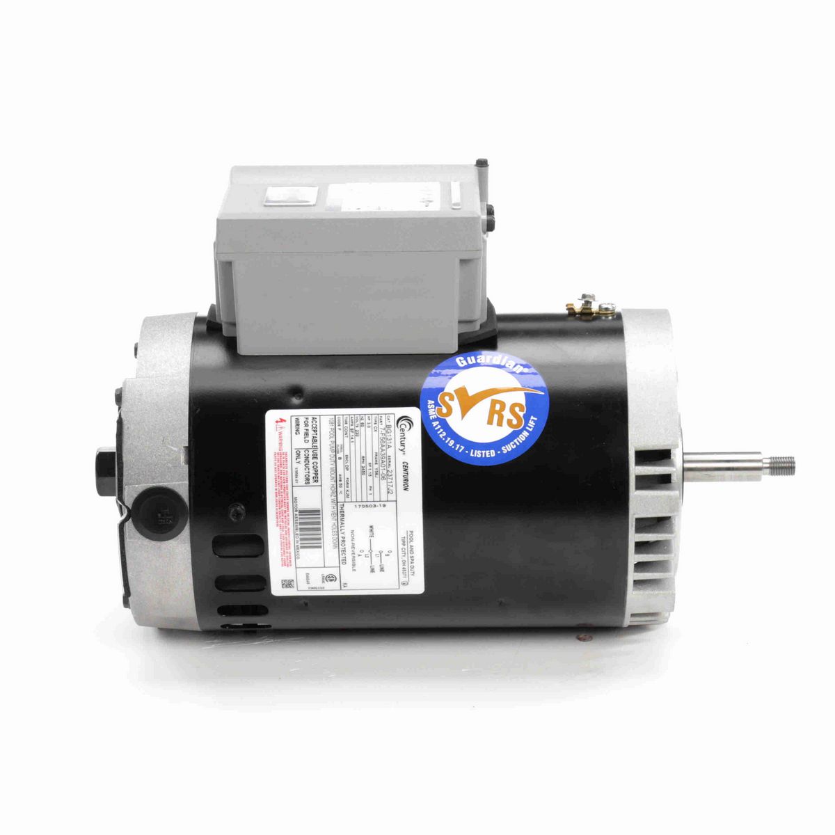 Century Guardian ® Motors Pool Pump Motor, 3.0 HP, 1 Ph, 60 Hz, 230 V, 3600 RPM, Y56J Frame, DP - BG131A