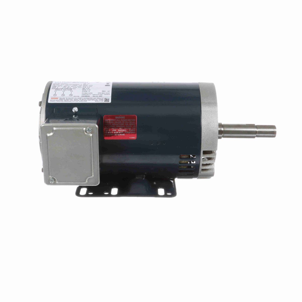 LEESON Close-Coupled Pump Motor, 2 HP, 3 Ph, 60 Hz, 200 V, 1800 RPM, 145JM Frame, DP - GT2007