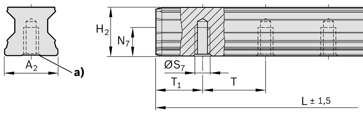 Роликовая направляющая устойчивая к коррозии с покрытием Resist CRII Bosch Rexroth RSA-055-SNS-H-MB-00 [R184751342]