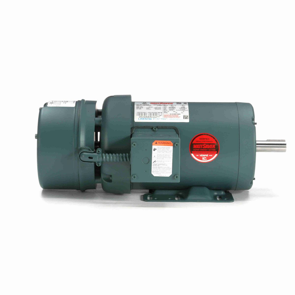 LEESON Brake Motor, 1.50 & 1 HP, 3 Ph, 60 & 50 Hz, 230/460 & 190/380 V, 1800 & 1500 RPM, 145T Frame, TEFC - 122246.00