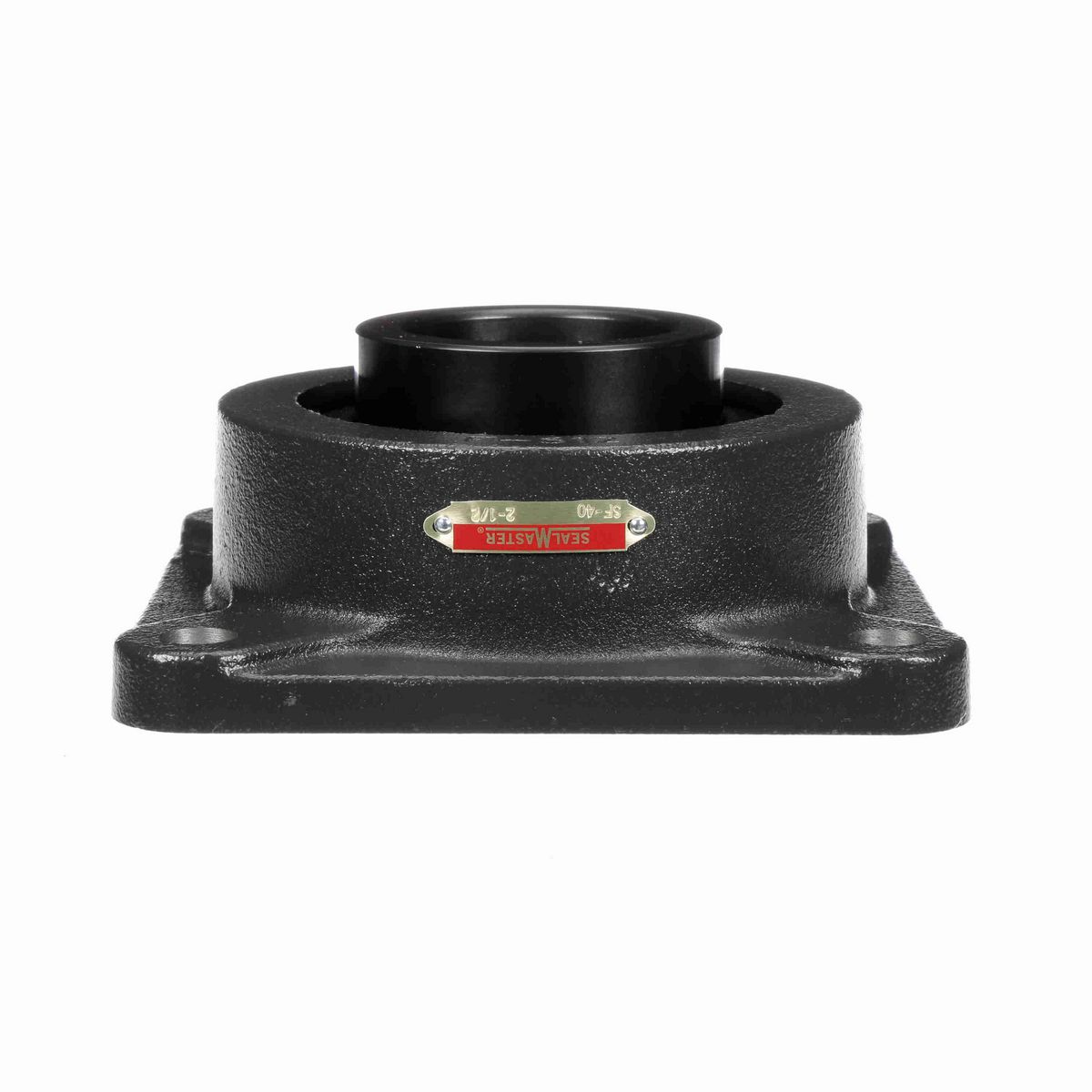 Sealmaster Mounted Cast Iron Four Bolt Flange Ball Bearing - 52100 Bearing Steel, Black Oxided - Setscrew Lock - SF-40