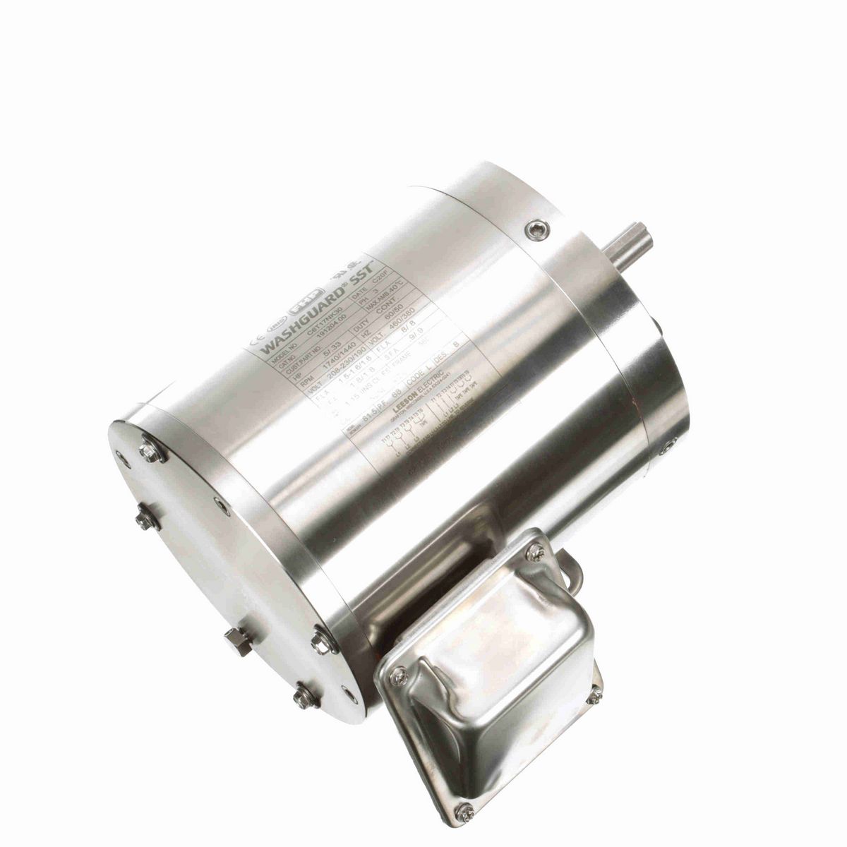 LEESON SST Duck™ General Purpose Motor, 0.50 & 0.33 HP, 3 Ph, 60 & 50 Hz, 230/460 & 190/380 V, 1800 & 1500 RPM, 56C Frame, TENV - 191204.00