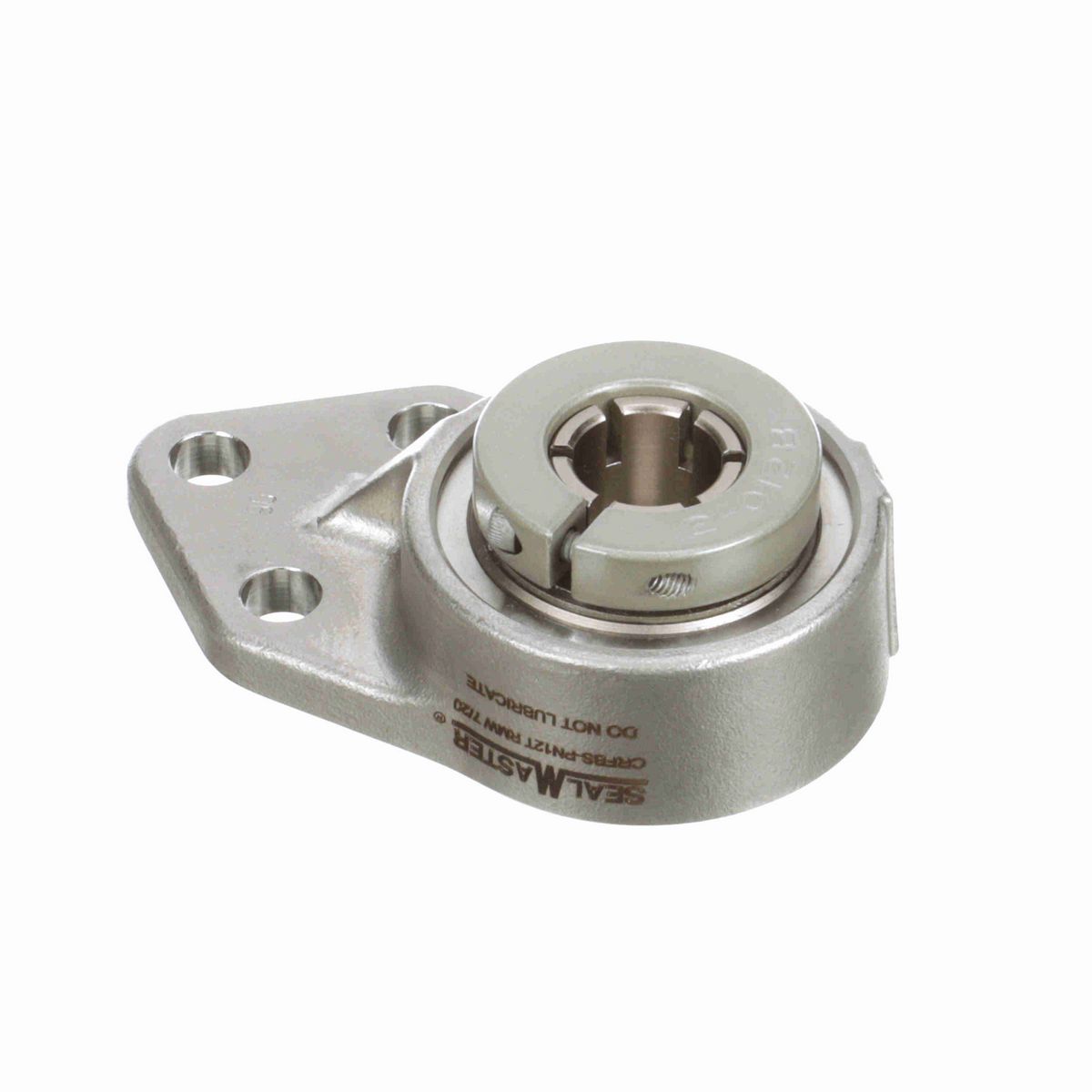 Sealmaster Mounted Stainless Steel Three Bolt Flange Bracket Ball Bearing - 52100 Bearing Steel, Phosphorus Nickel Coated - Concentric Lock - Corrosion Resistant - Reduced Maintenance - Lubed for Life - CRFBS-PN12T RMW