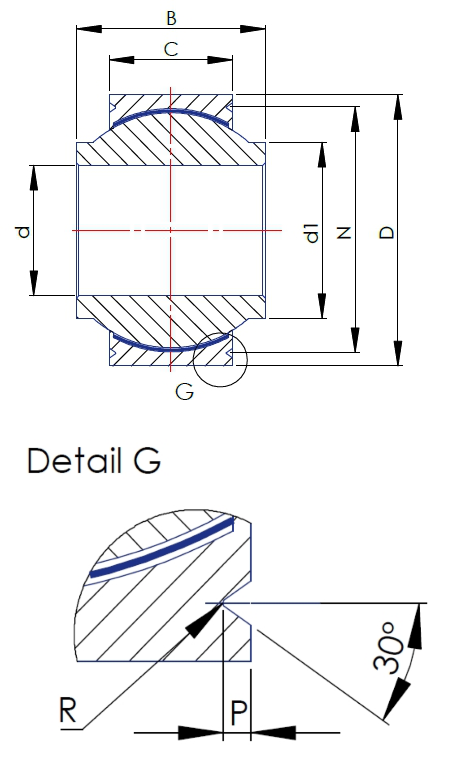 Сферический подшипник скольжения Askubal Motorsport type G-570V, G 8-570V [900352], не требующий обслуживания