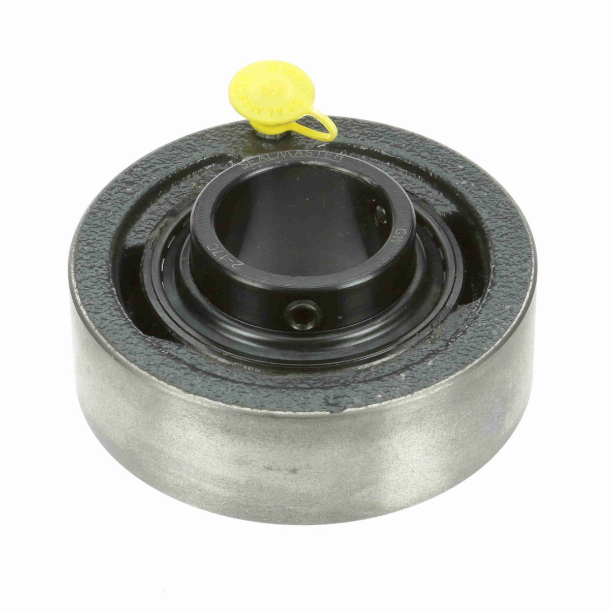 Sealmaster Mounted Cast Iron Cylindrical Cartridge Ball Bearing - 52100 Bearing Steel, Black Oxided - Setscrew Lock - SC-23C