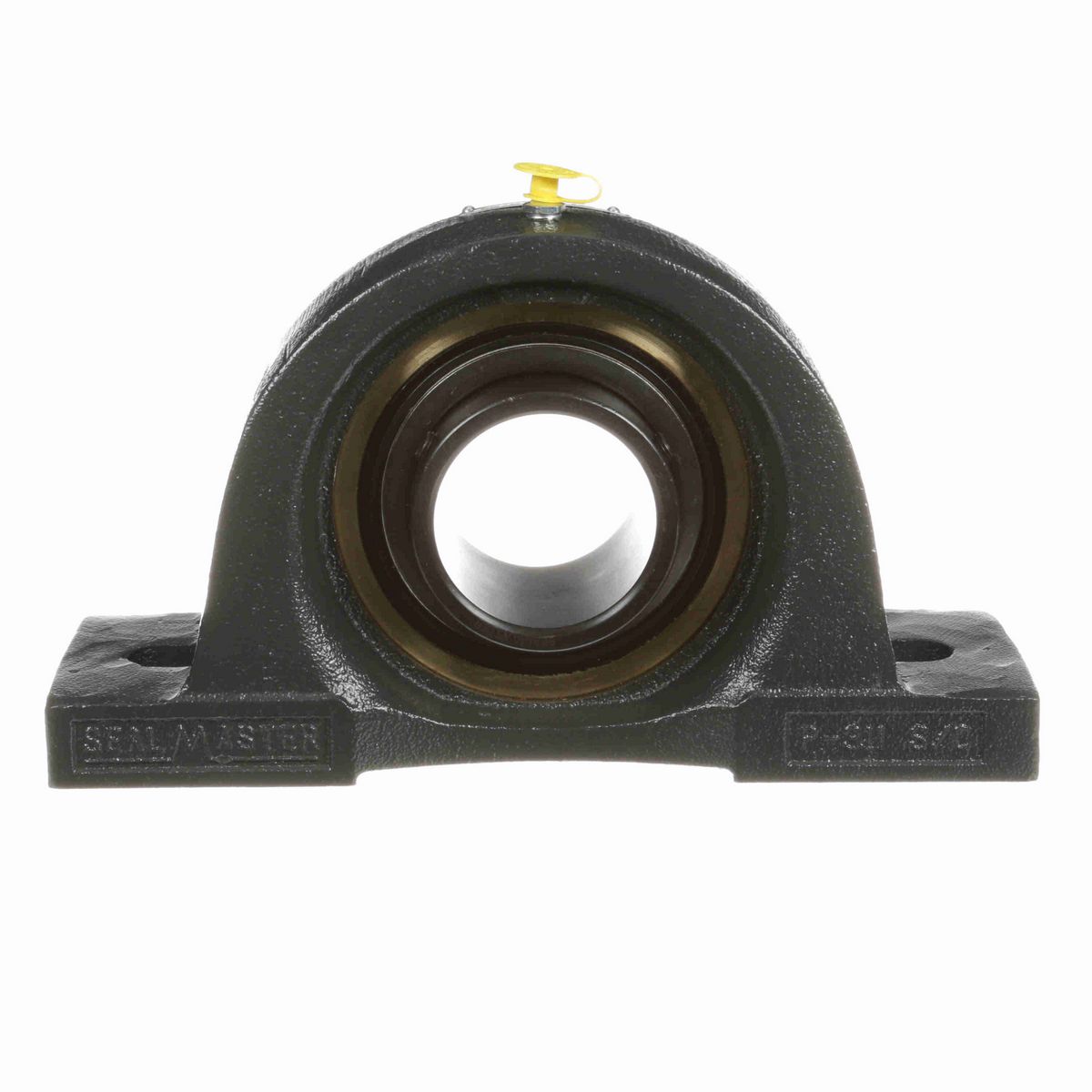 Sealmaster Mounted Cast Iron Two Bolt Pillow Block Ball Bearing - 52100 Bearing Steel, Black Oxided - Setscrew Lock - Air Handling Housing Fit, Noise Tested - EMP-39 CXU